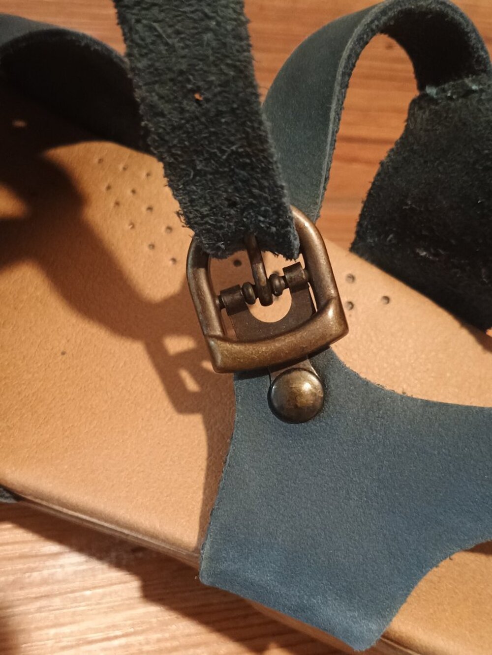 Blue Buckle Clasp Sandal Clogs - Picture 2 of 7